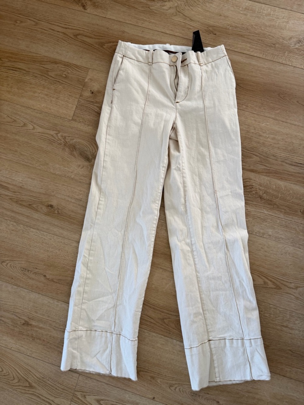 Zara Beige High-Rise Trousers